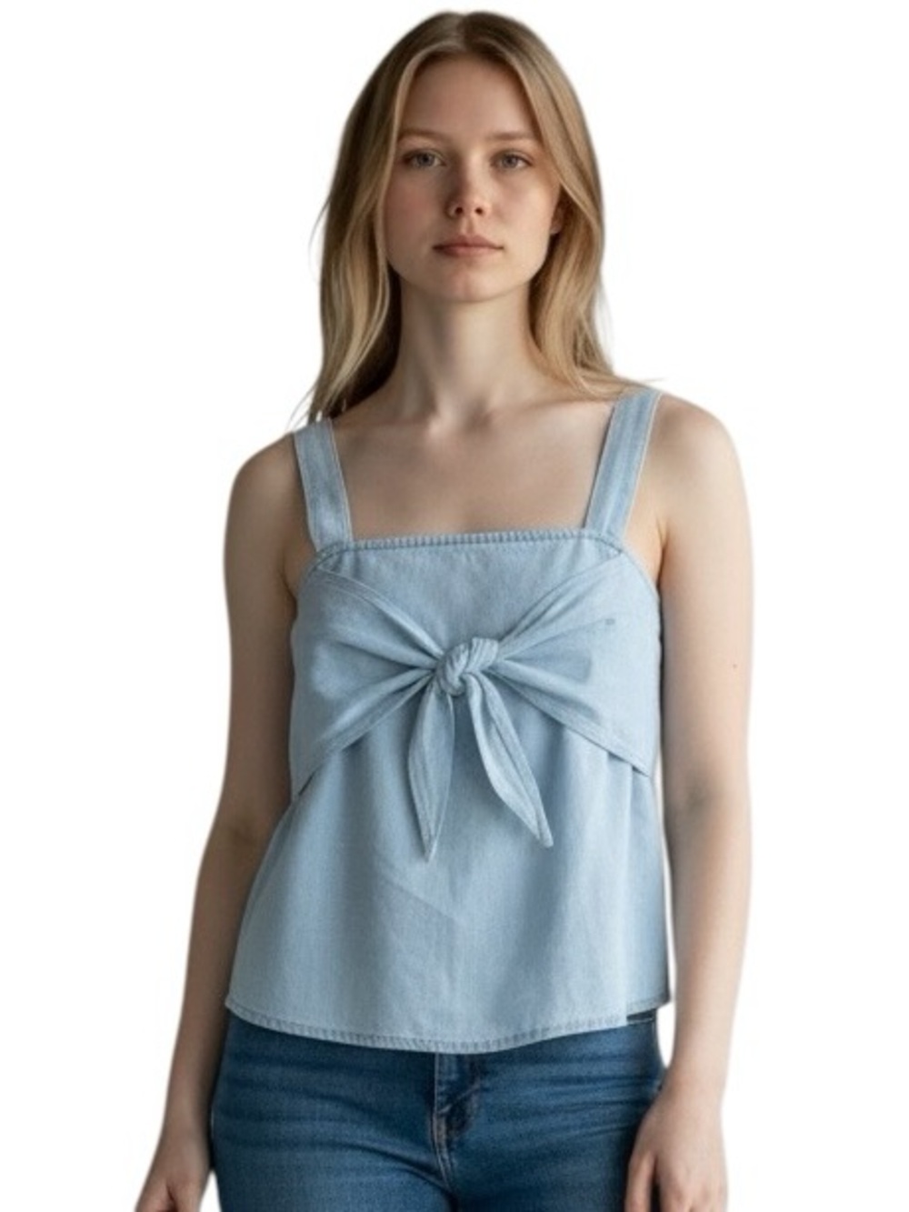 MADEWELL Chambray Crop Tank Shirt
